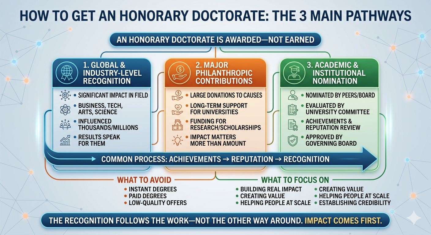 How to Get an Honorary Doctorate: The 3 Main Pathways